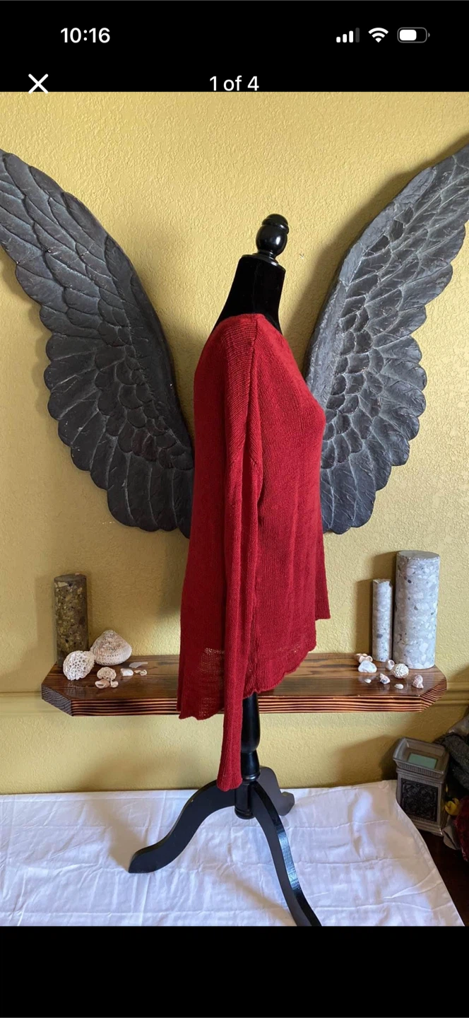 Zara Knit Red Knit Sweater Top
