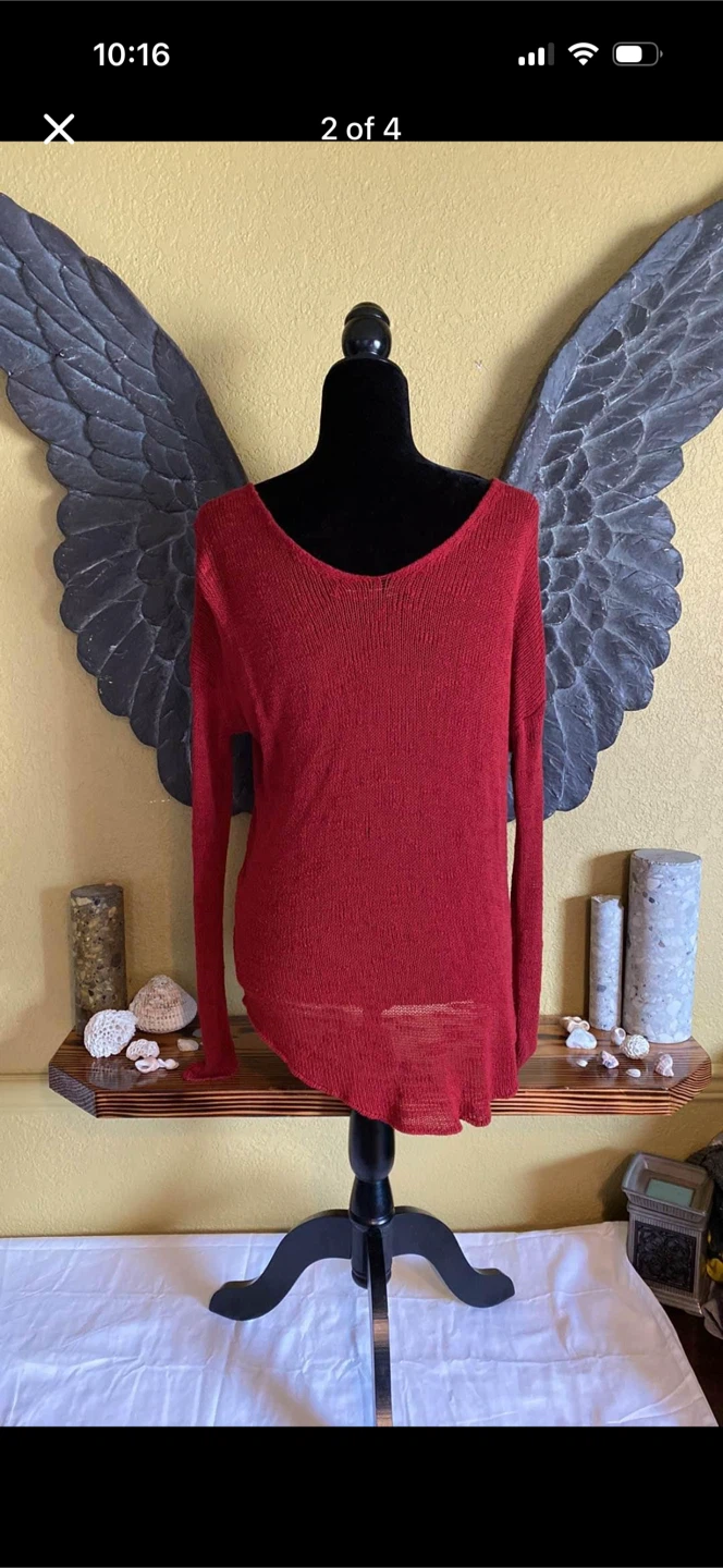 Zara Knit Red Knit Sweater Top - photo 2