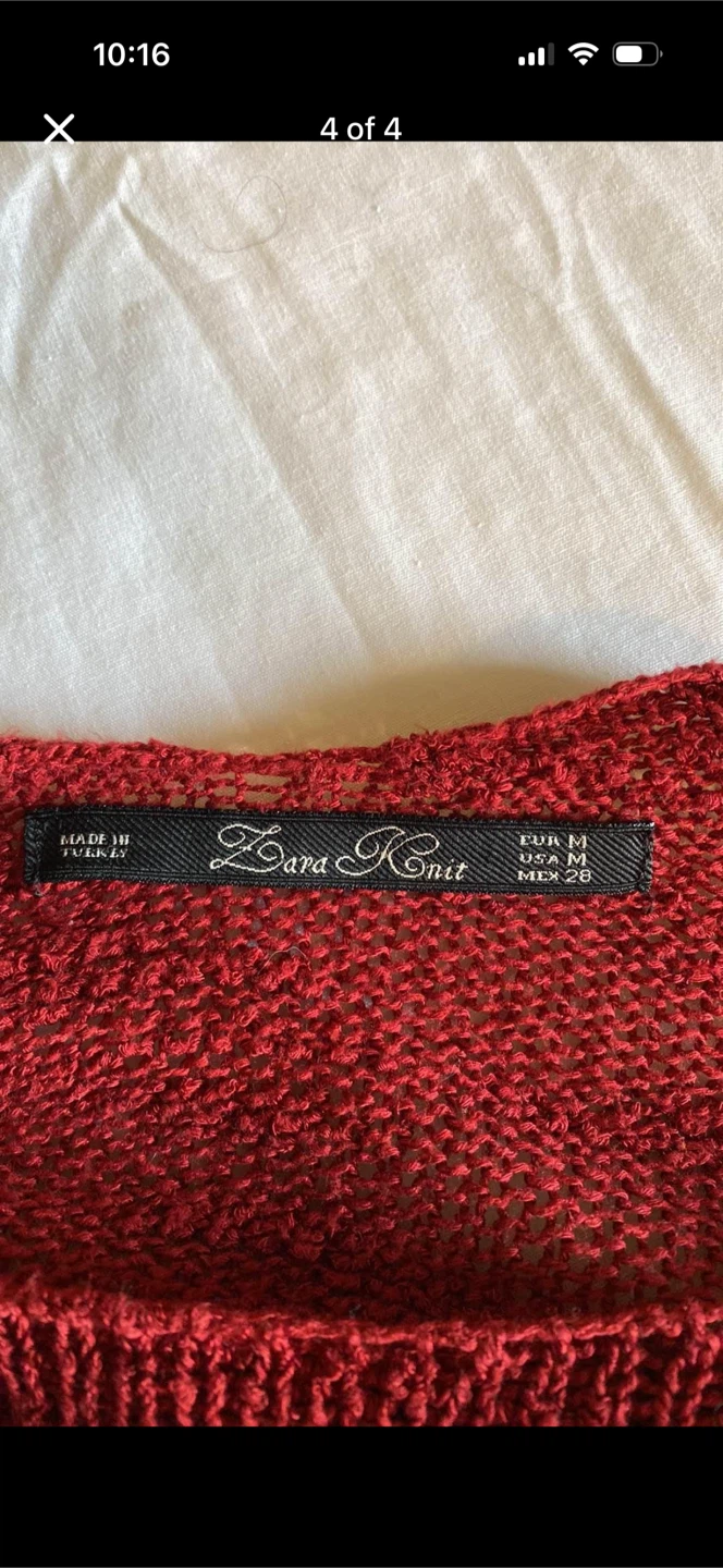 Zara Knit Red Knit Sweater Top - photo 4