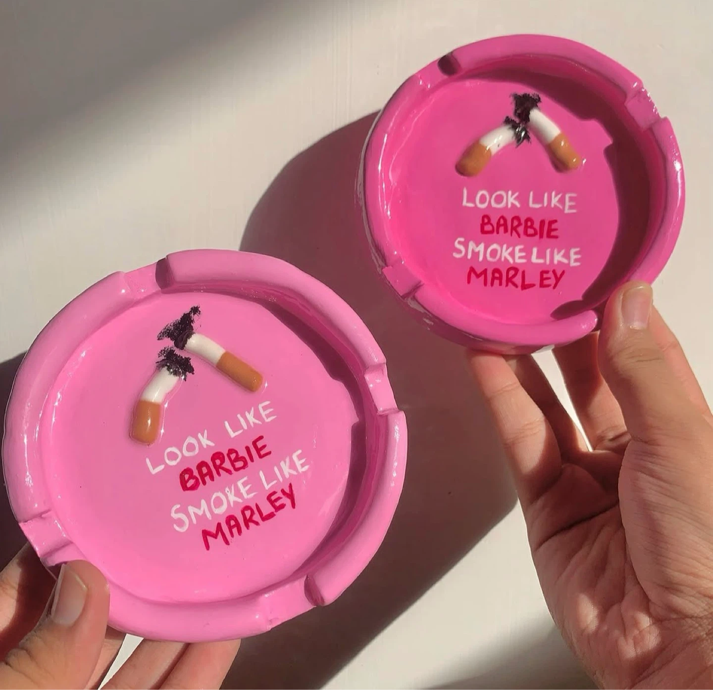 Collector’s Pink Ashtray with Barbie Smoke Like Marley Design
