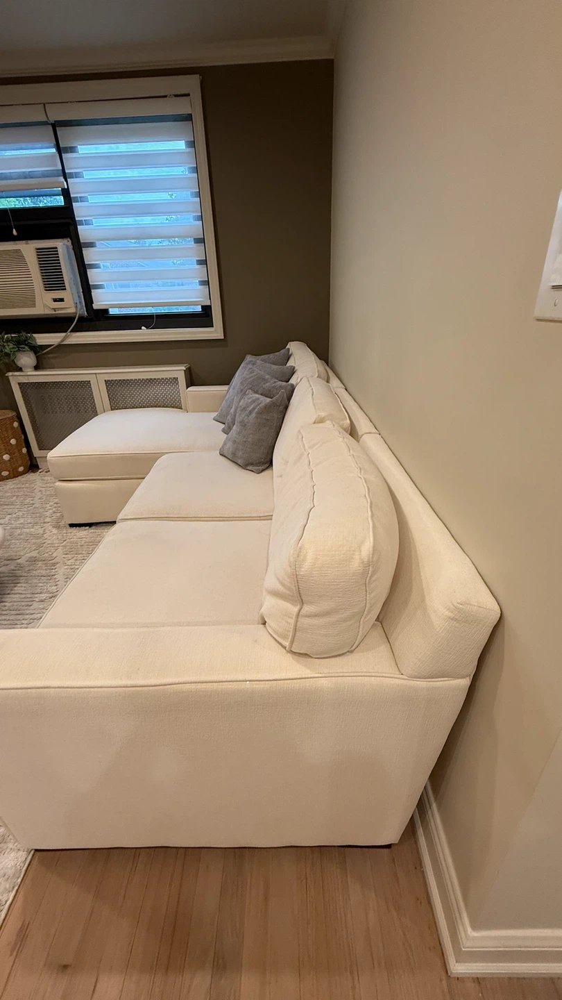 Cream Sectional Sofa with Chaise - photo 2