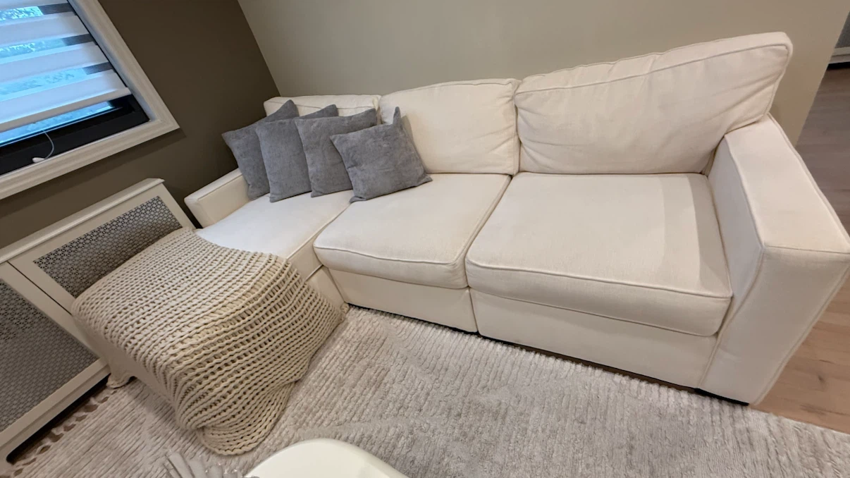 Cream Sectional Sofa with Chaise