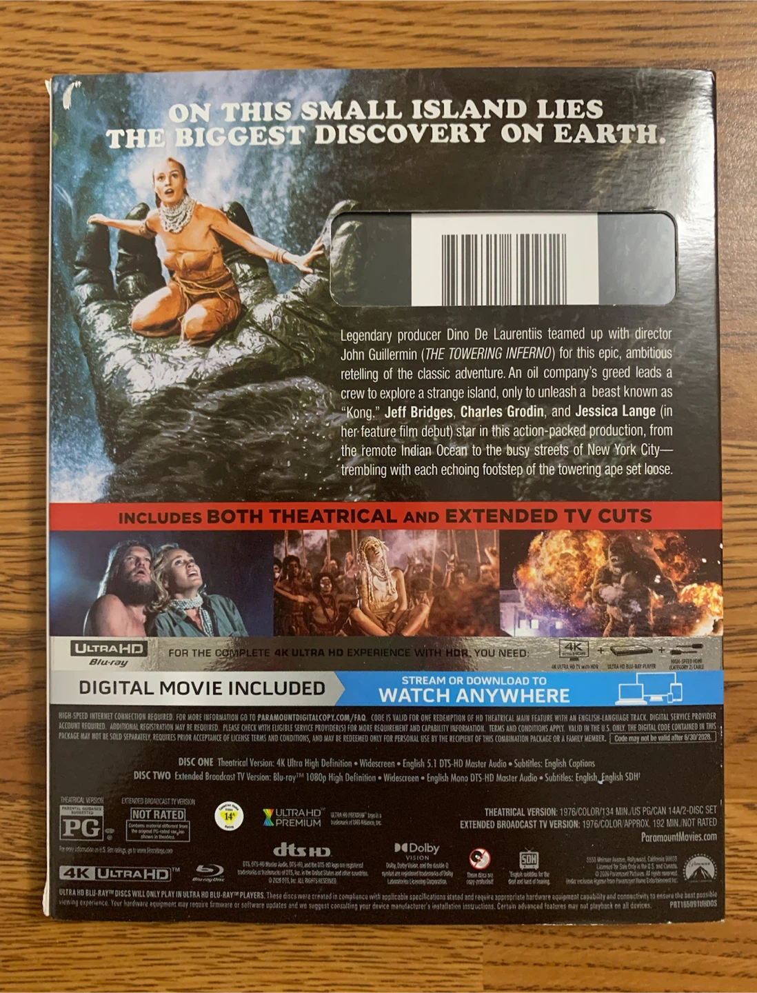 King Kong (50th Anniversary Edition) 4K UHD Blu-ray Combo Pack - photo 2