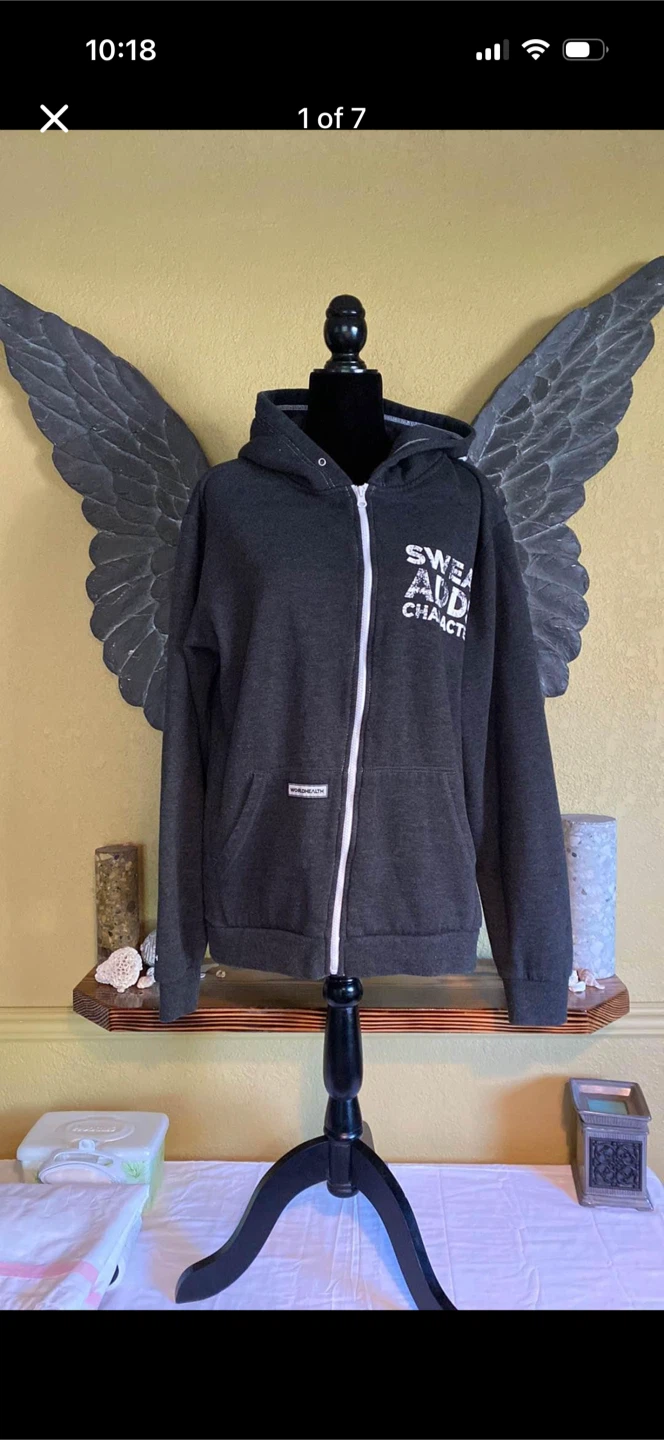 World Health Grey Zip Up Sweater