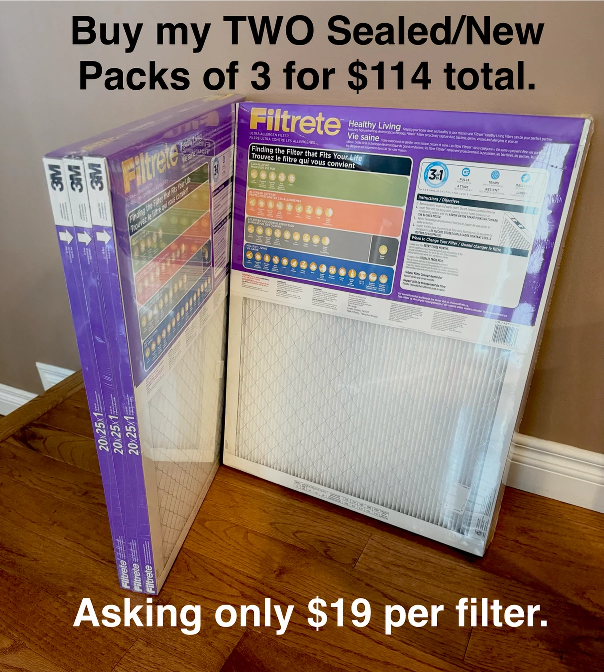 Factory Sealed “Filtrete” 20x25x1  Filters - photo 2