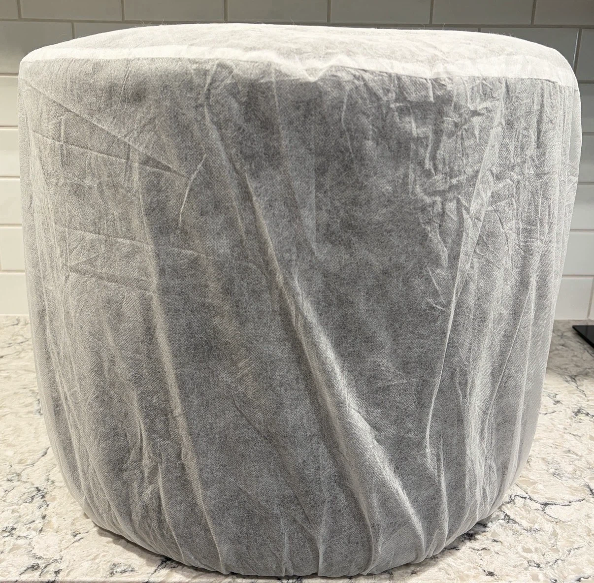Modern Tufted Round Ottoman/Vanity Stool –Grey Velvet Style - photo 4