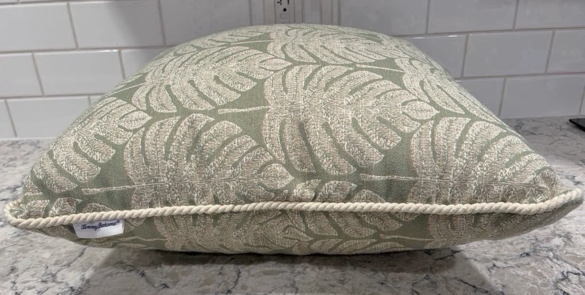 Tommy Bahama Tropical Leaf Throw Pillow w/ Rope Trim - photo 2