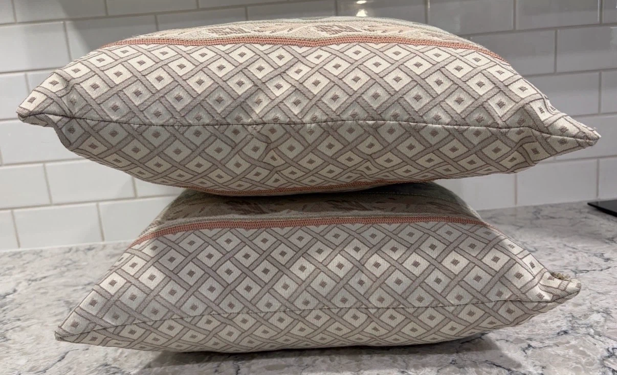 Pair of Floral Tapestry Throw Pillows – Neutral Vintage Style - photo 3