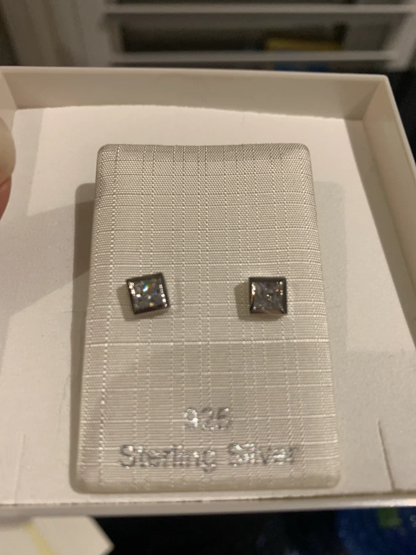 NEW Amor Sterling Silver Square Stud Earrings