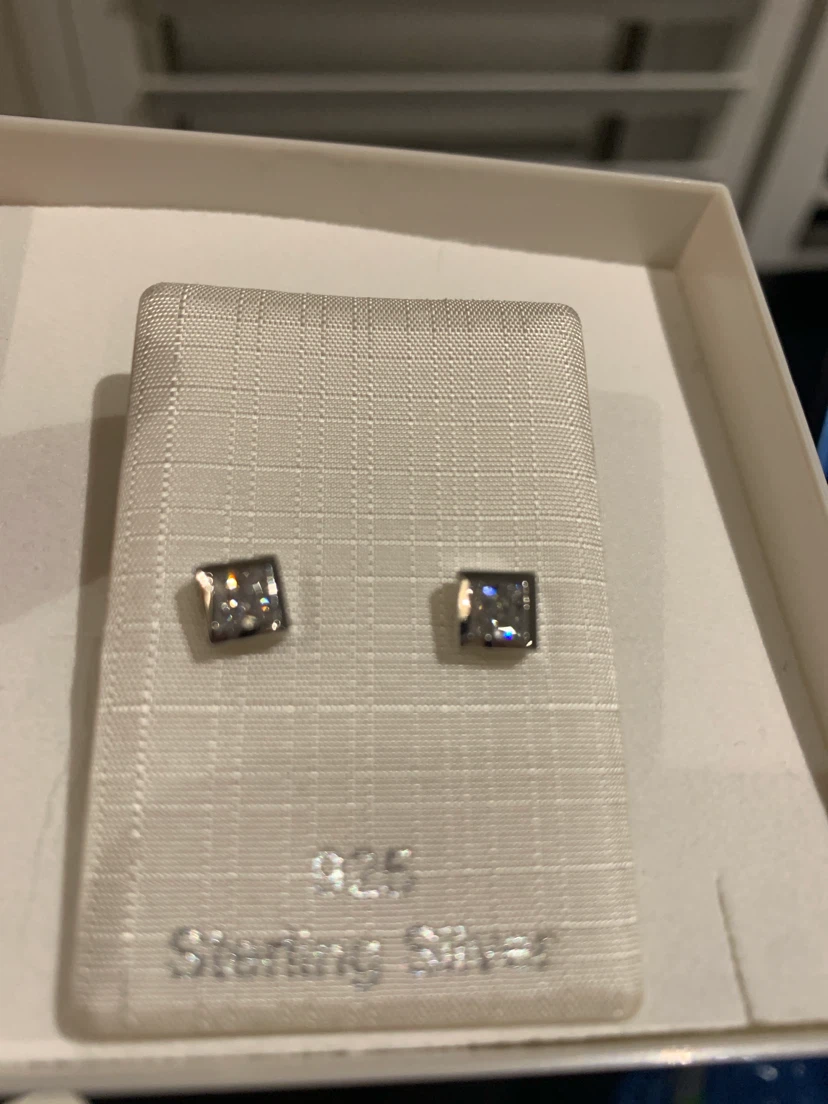 NEW Amor Sterling Silver Square Stud Earrings - photo 2
