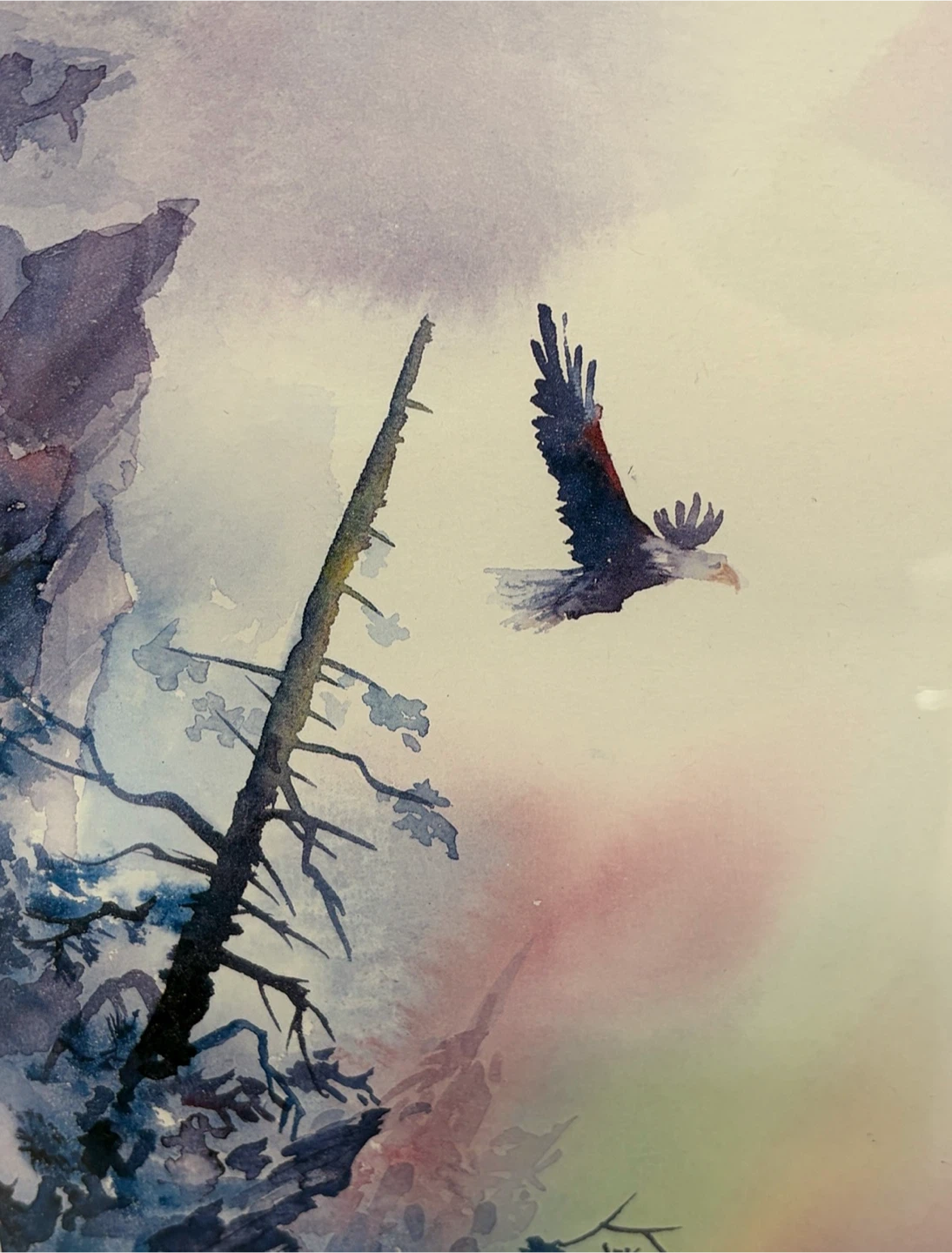 Grant Weiss Signed 1994 “The Flight Is Yours” Eagle Art Print - photo 2