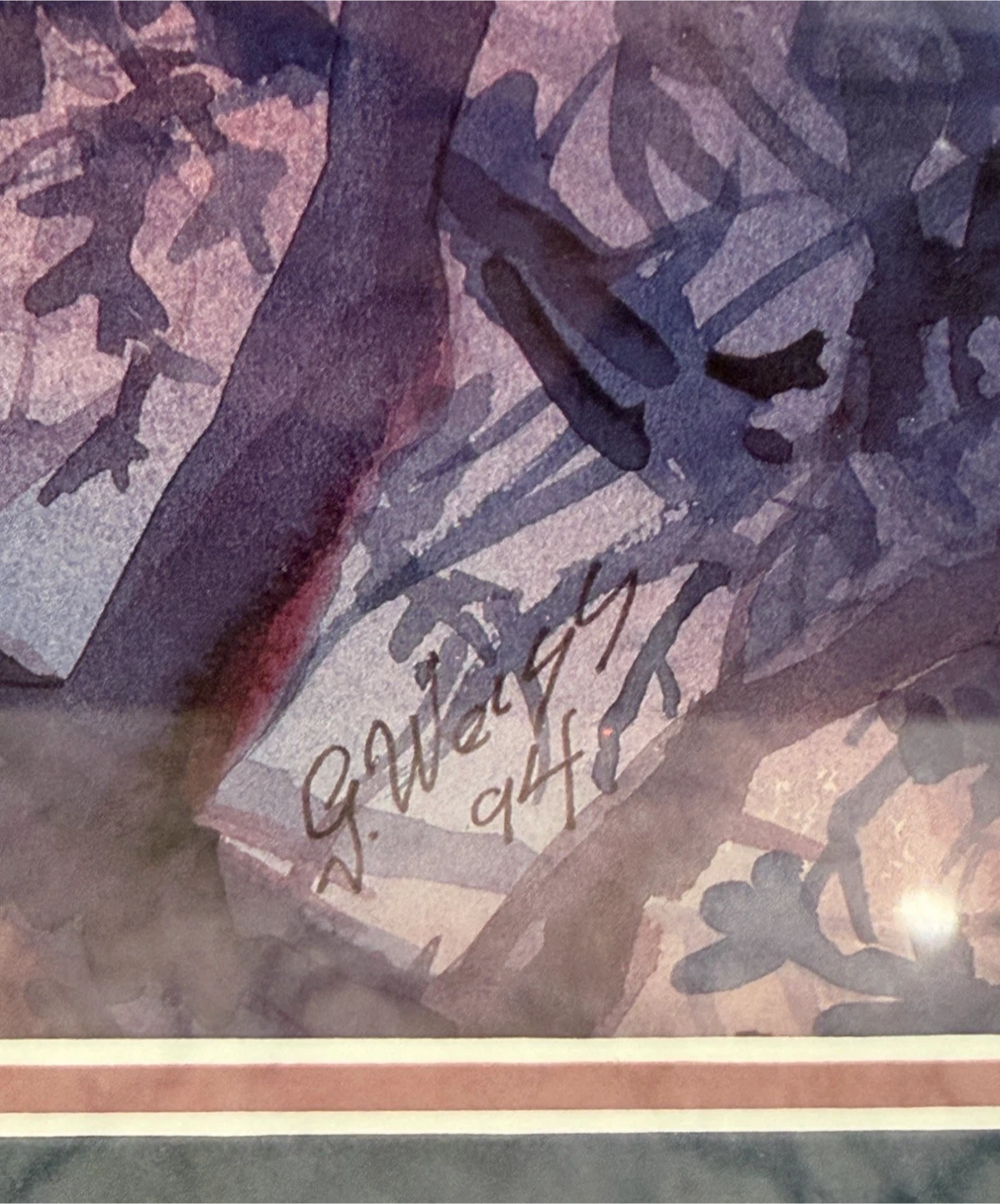 Framed Signed Grant Weiss ’94 Art Print – Forest Canopy & Eagle - photo 3