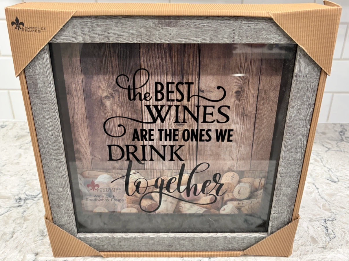 (New)Lawrence Frames Wine Cork Shadow Box Frame 12”x12”