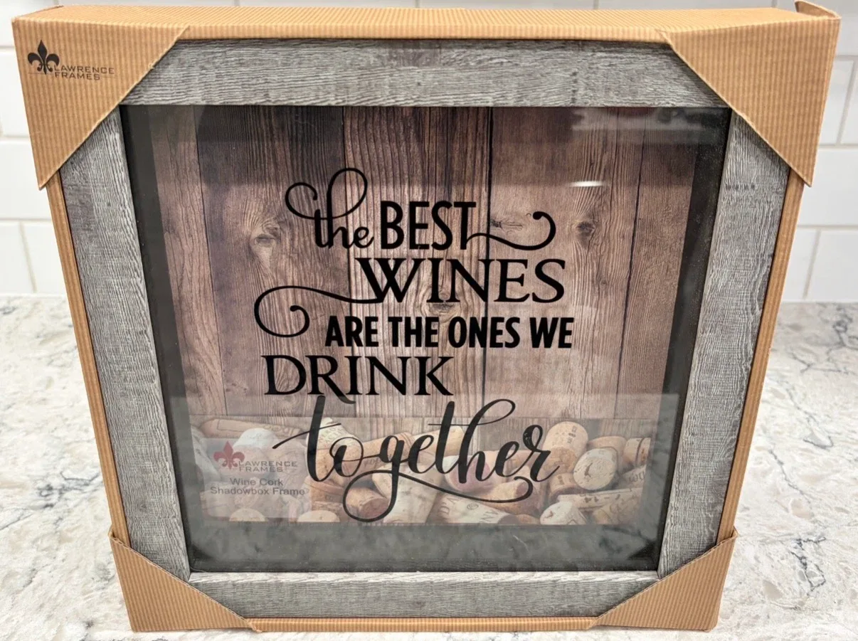 (New)Lawrence Frames Wine Cork Shadow Box Frame 12”x12”