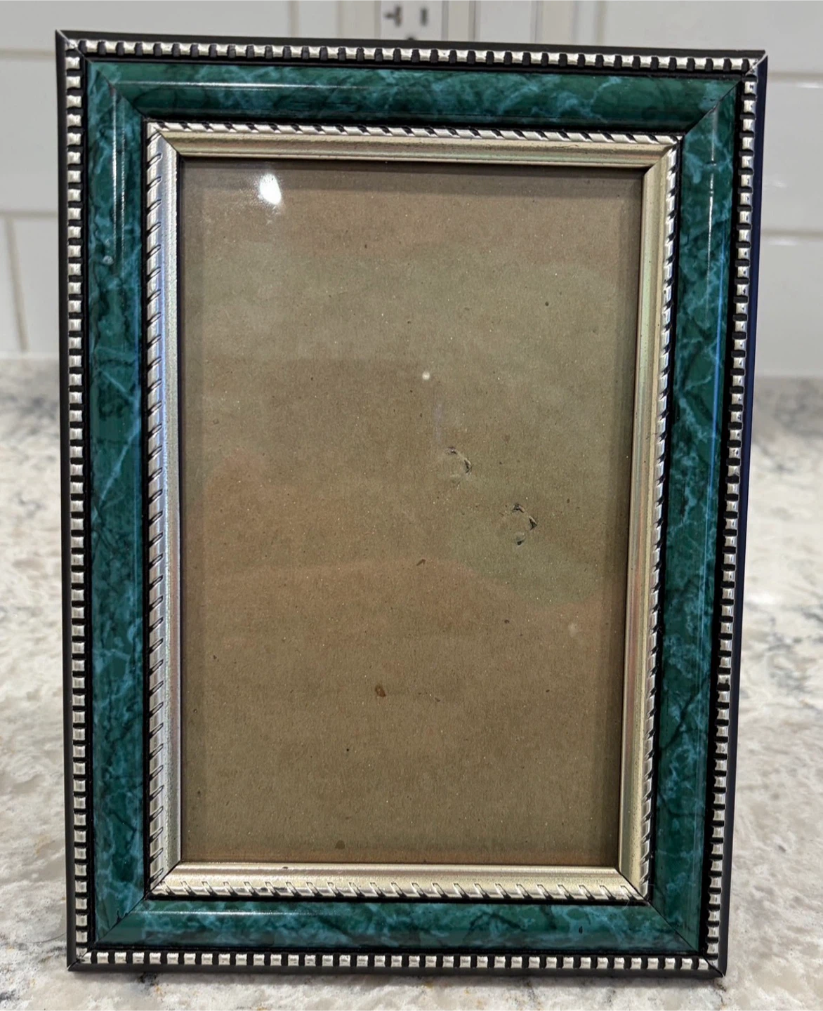 Green Faux Malachite Photo Frame 5x7 Tabletop Easel Frame