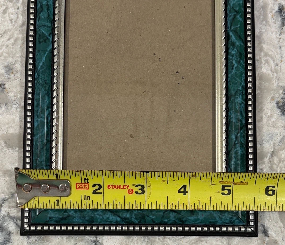 Green Faux Malachite Photo Frame 5x7 Tabletop Easel Frame - photo 4