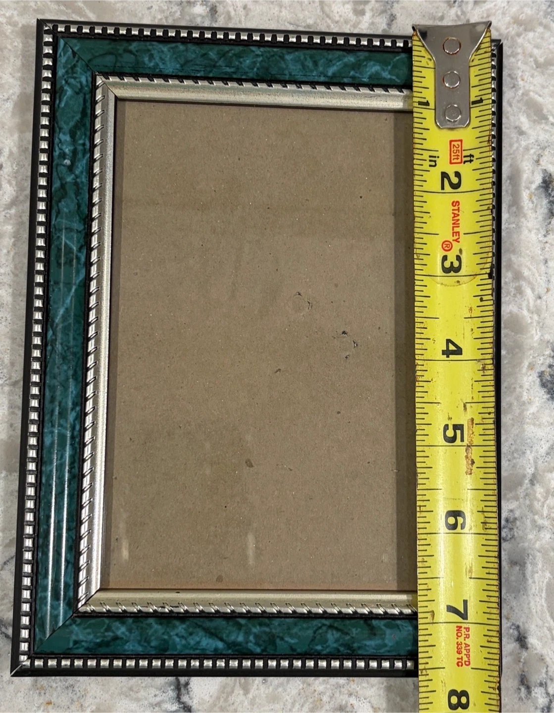 Green Faux Malachite Photo Frame 5x7 Tabletop Easel Frame - photo 5
