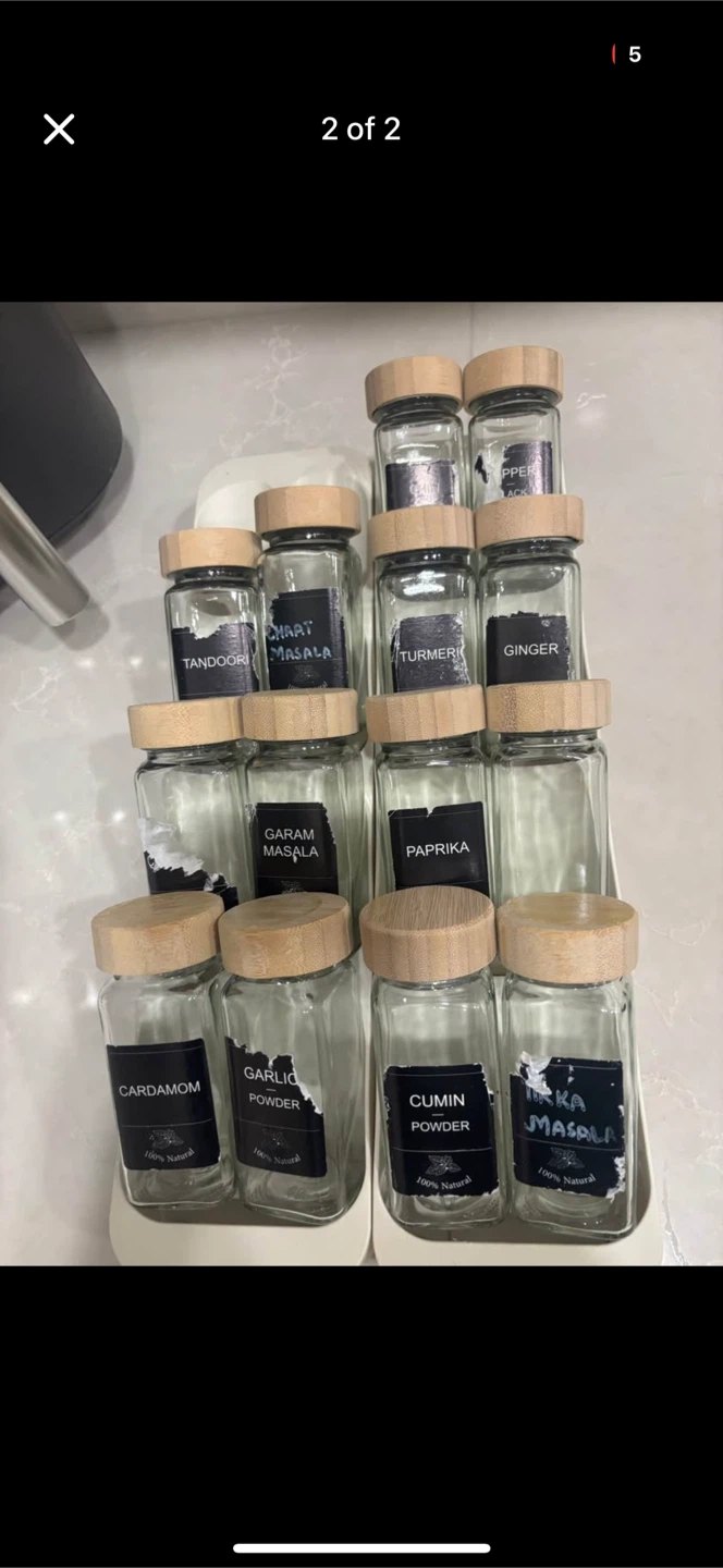 Spice Jar Set with Wooden Lids