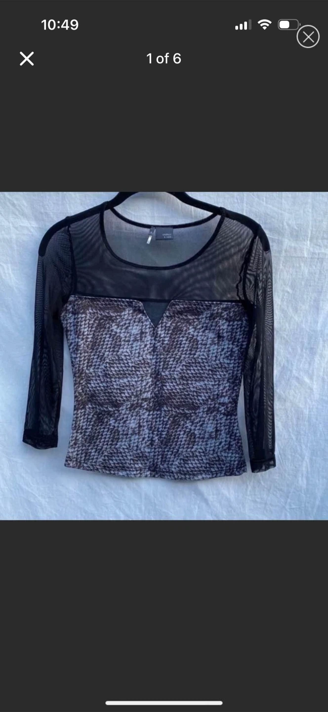 Sparkle & Fade Mesh Cropped Animal Print Long sleeve