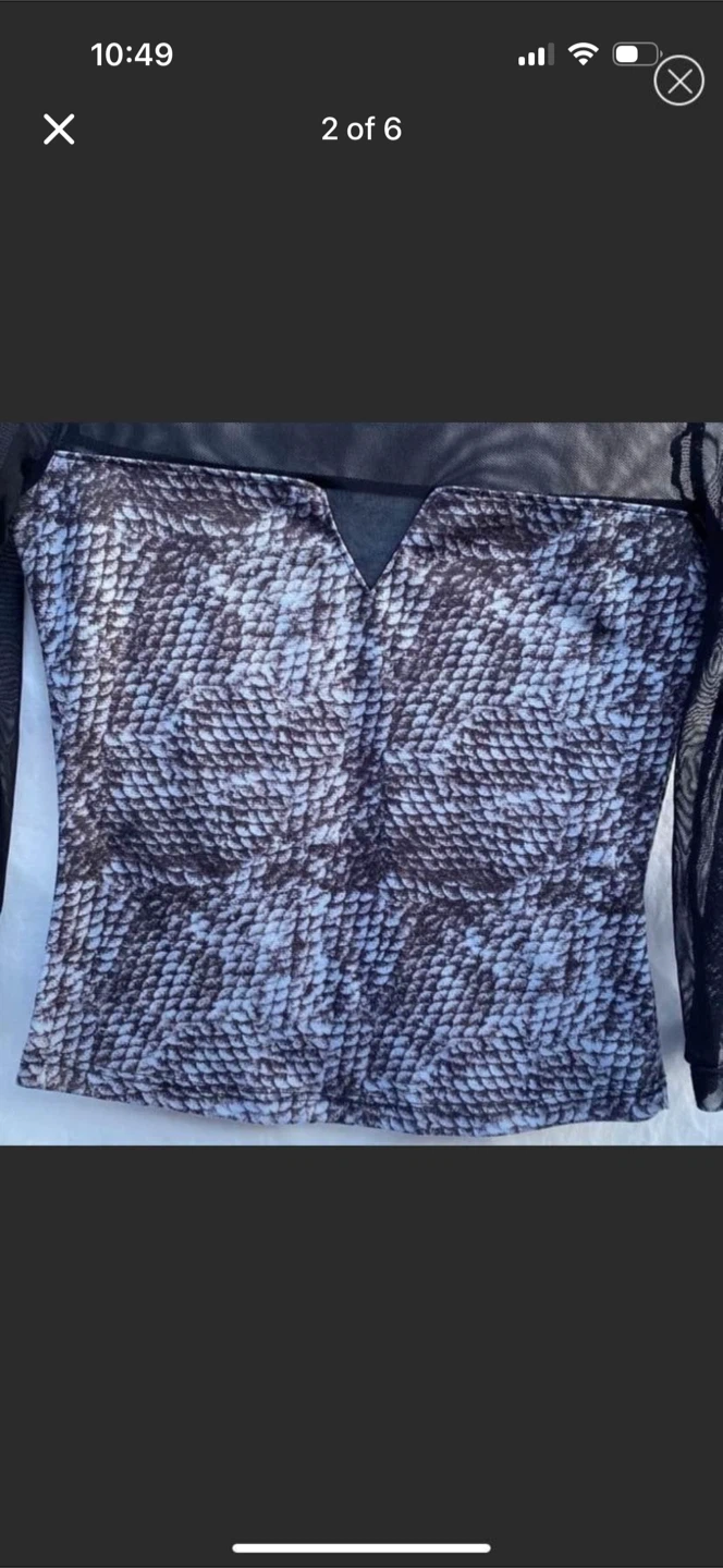 Sparkle & Fade Mesh Cropped Animal Print Long sleeve - photo 2