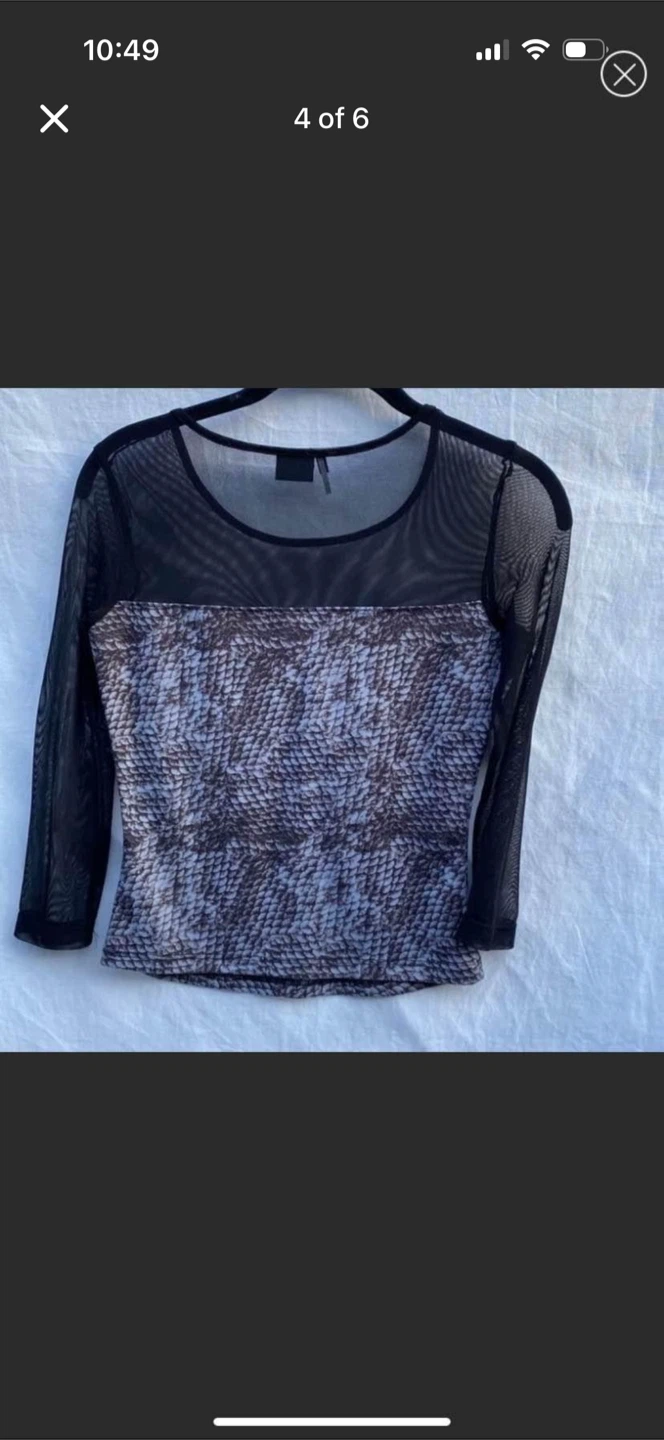 Sparkle & Fade Mesh Cropped Animal Print Long sleeve - photo 4