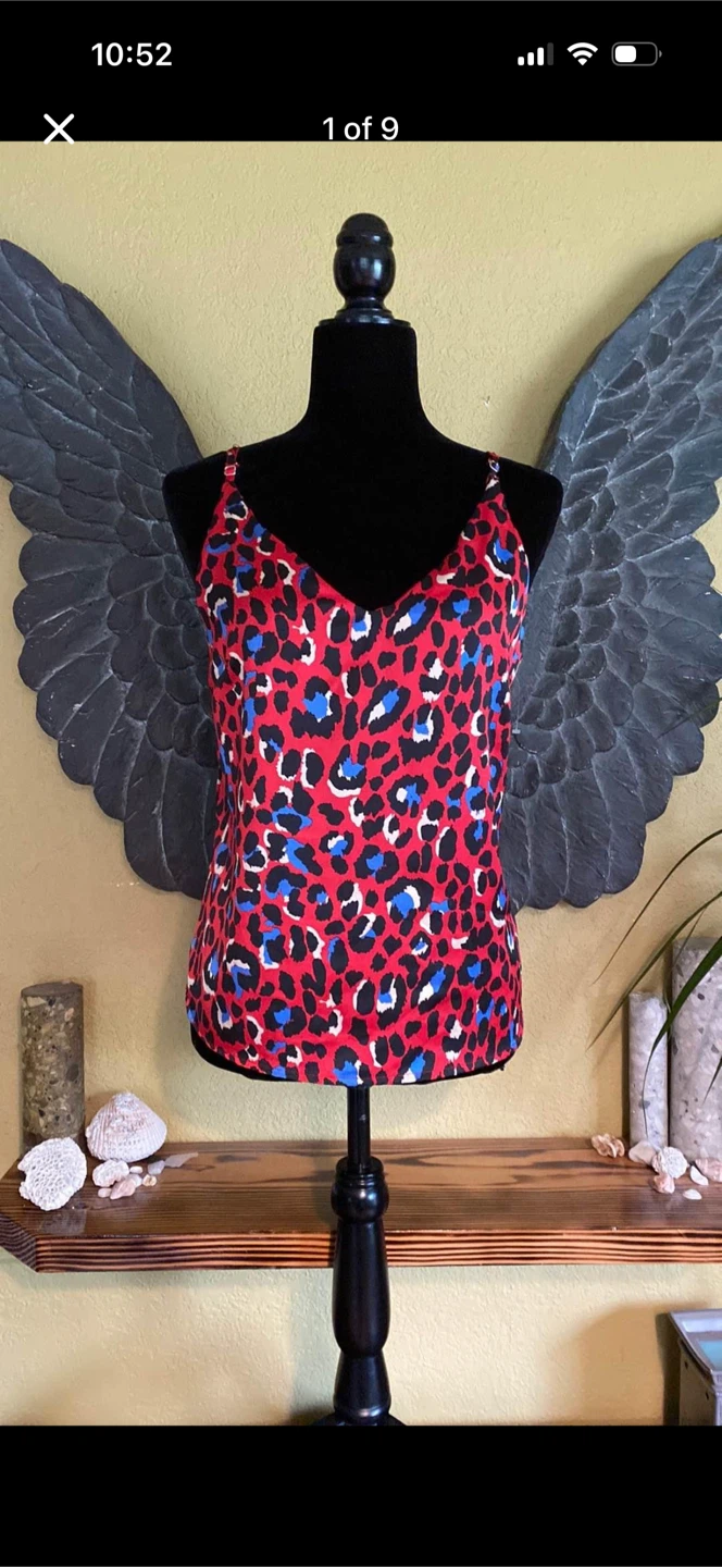 White Closet Satin Animal Print Camisole