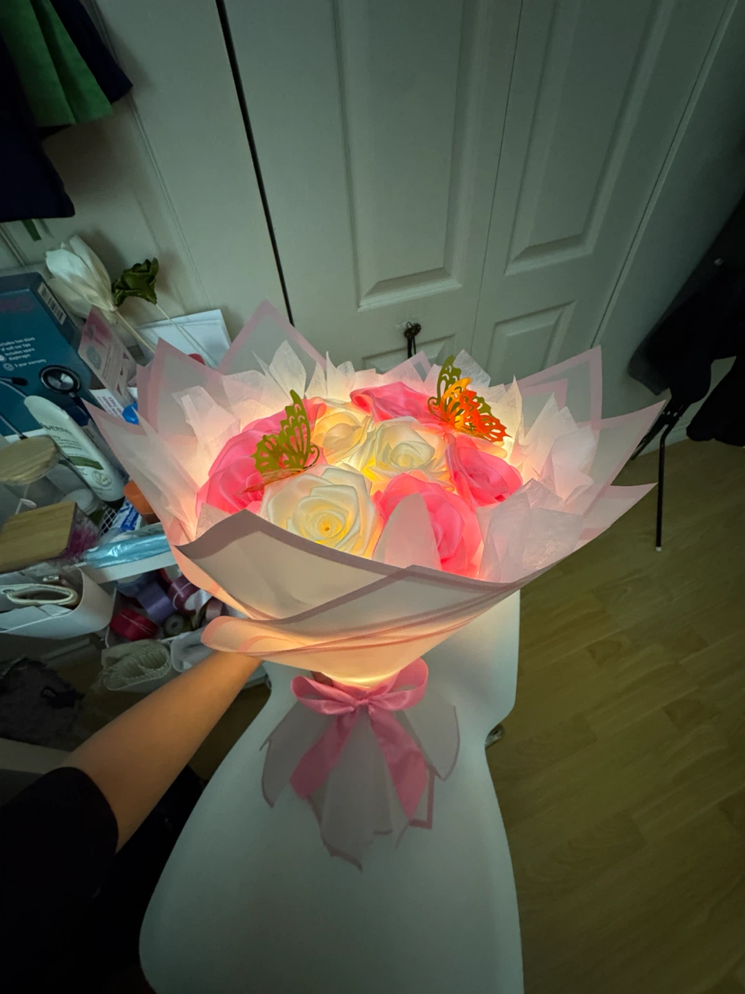 LED Rose Bouquet with Butterflies - photo 2