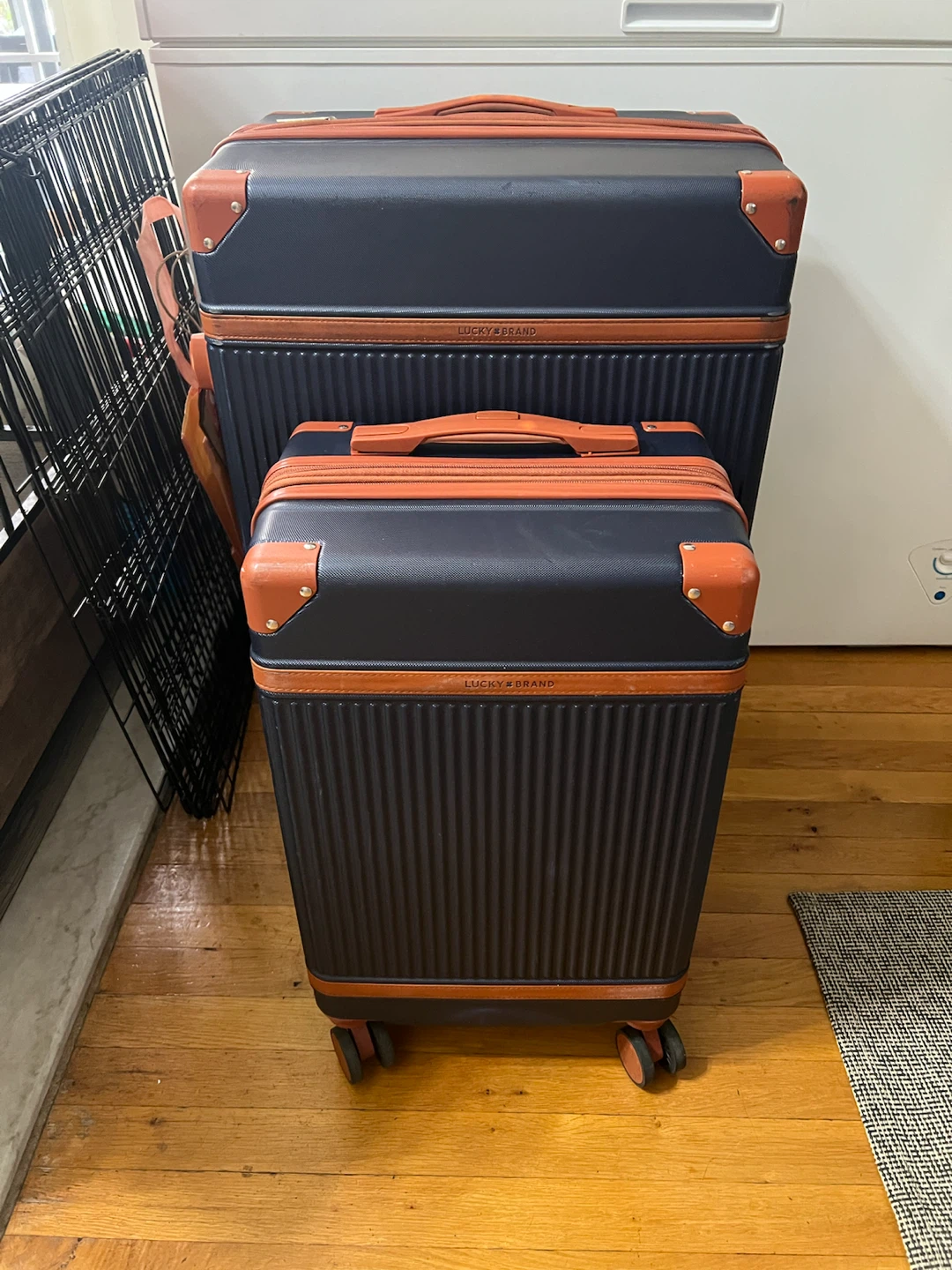 Lucky Brand Luggage Set - 2 Pieces, Navy/Brown