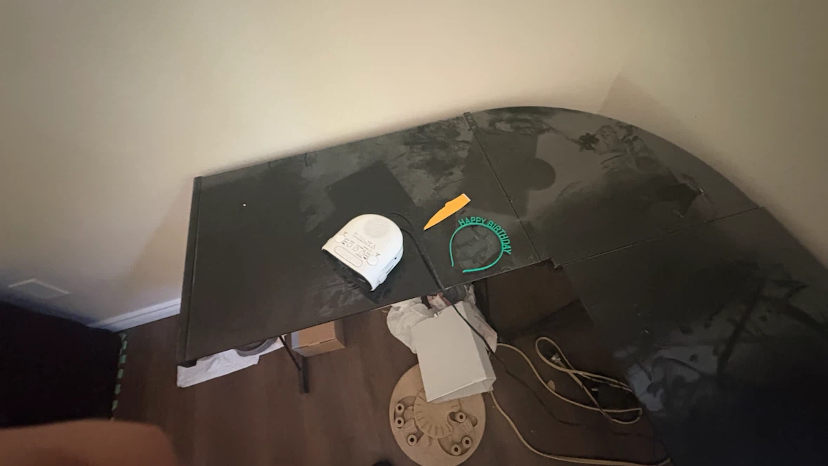 Black L-Shaped Desk with Glass Top - photo 3