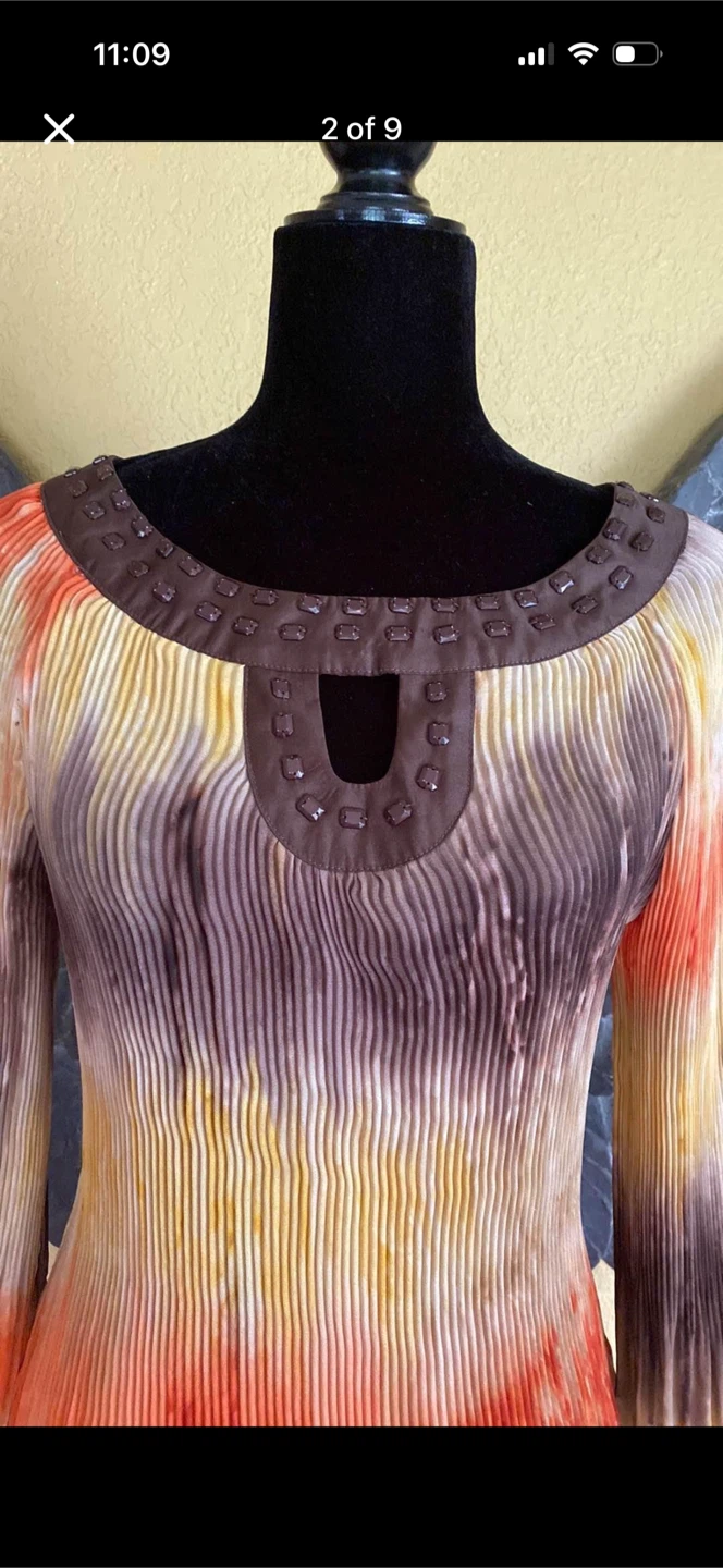 Piano New Ripple Long sleeve Blouse With Jewels At Chest - photo 2