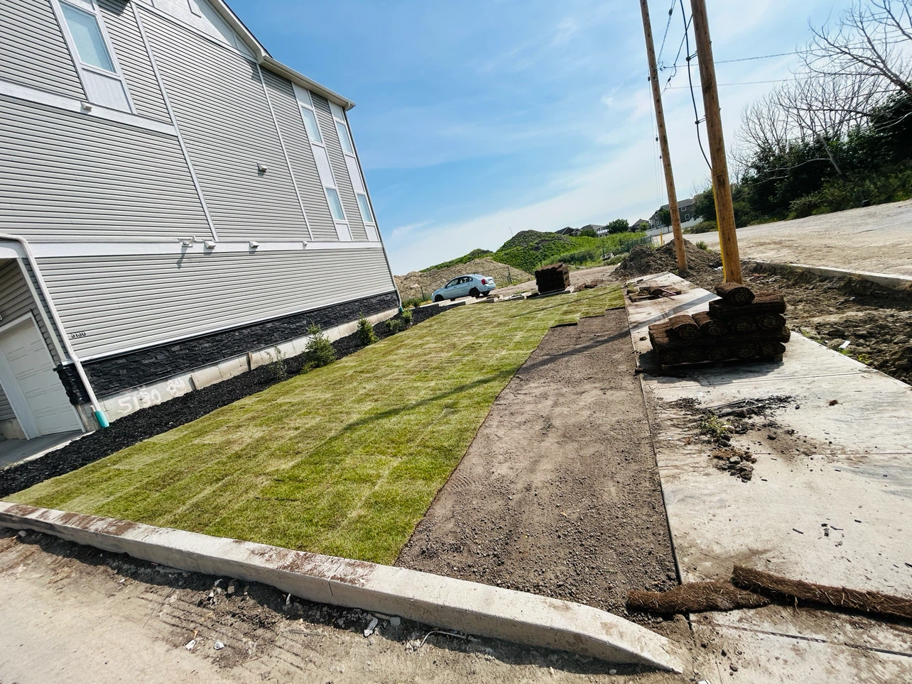 Fresh sod laid for new lawn - photo 4