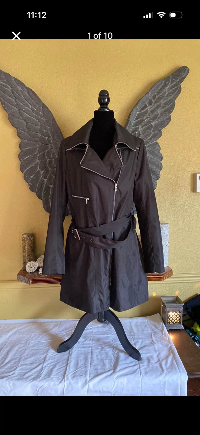 Marc New York Andrew Marc Black Trench Coat Jacket