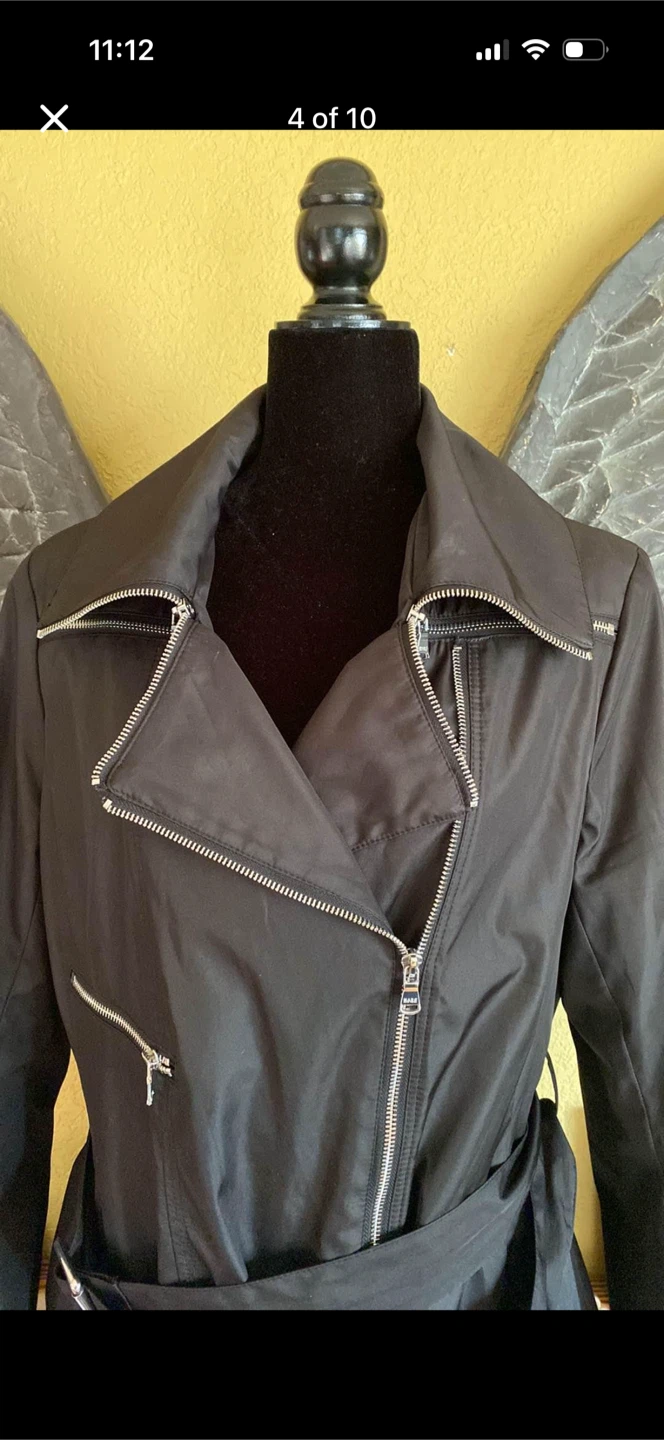 Marc New York Andrew Marc Black Trench Coat Jacket - photo 4