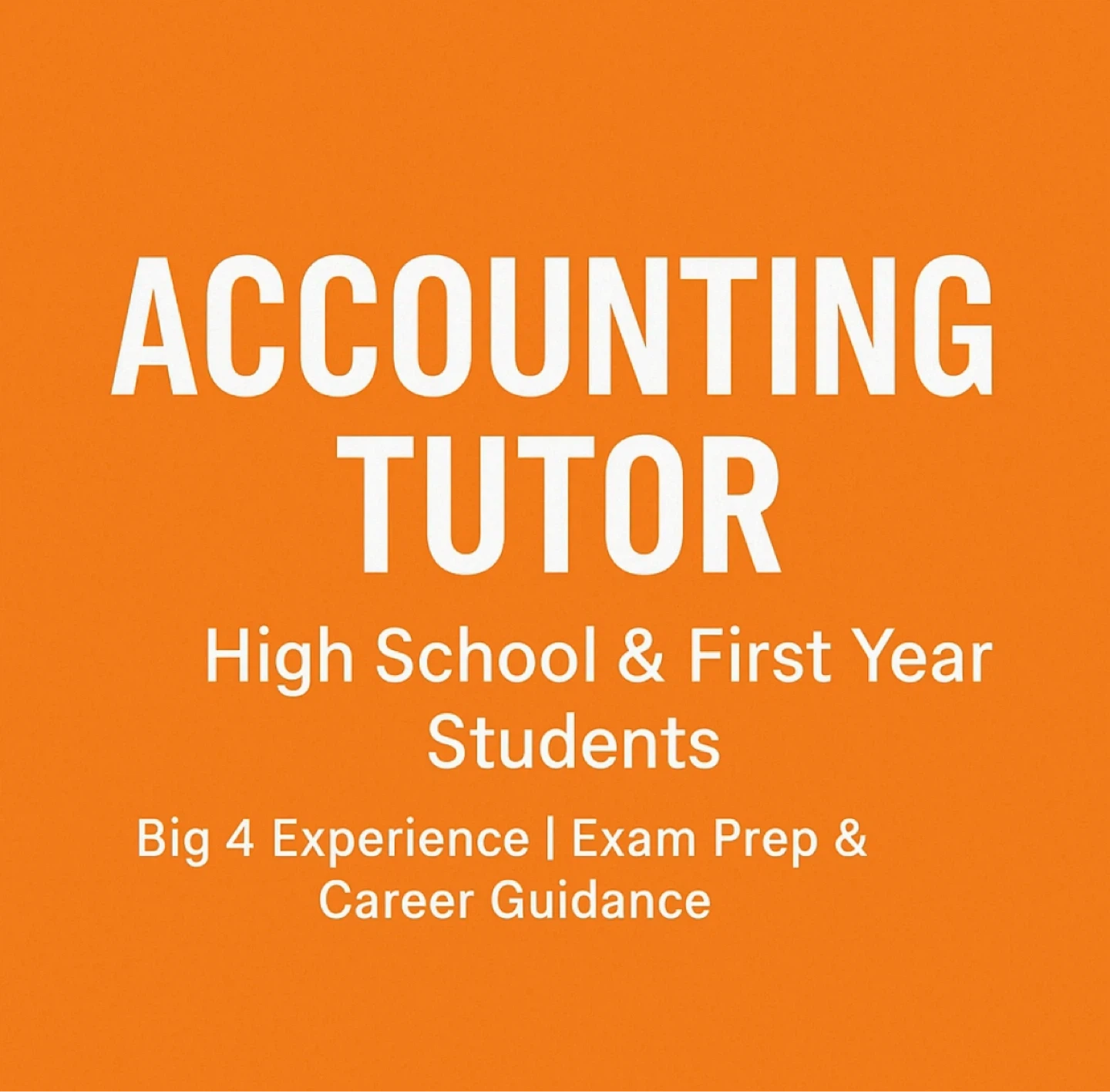 Accounting Tutor for High School & First Year Students