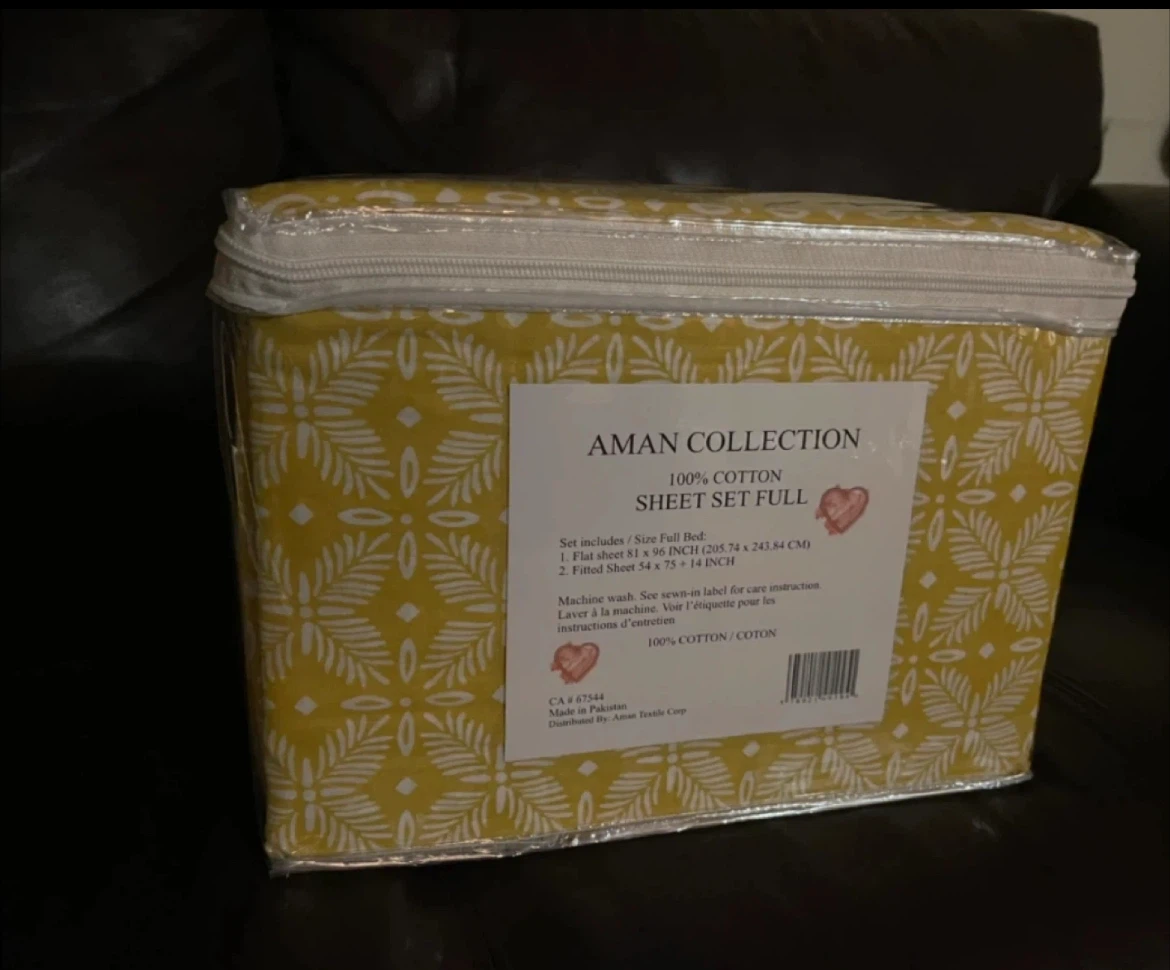 Aman Collection 100% Cotton Sheet Set - Full Size