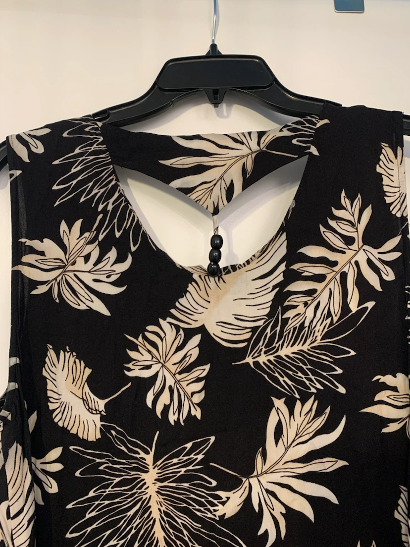 Maxi Dress - Black with Tropical Print - photo 2