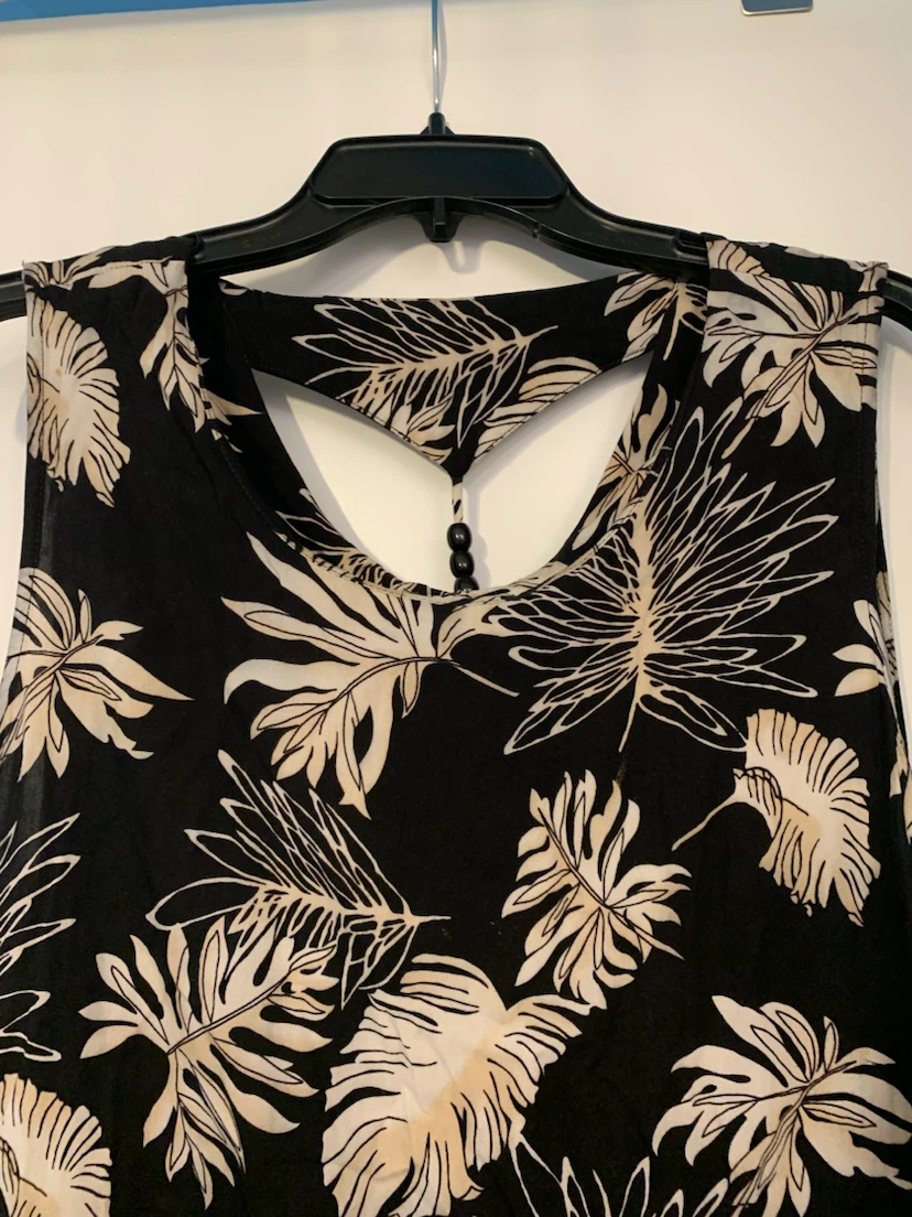 Maxi Dress - Black with Tropical Print - photo 3