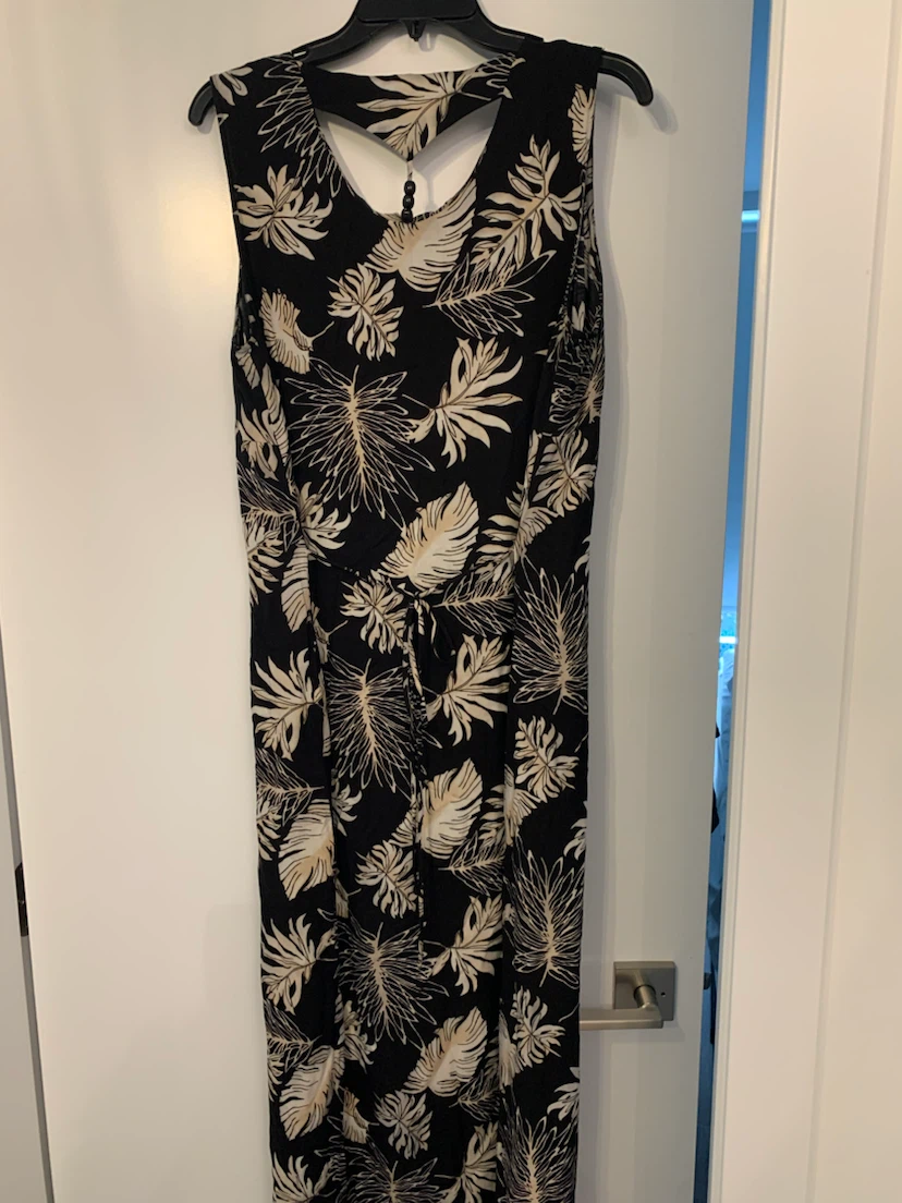 Maxi Dress - Black with Tropical Print - photo 5