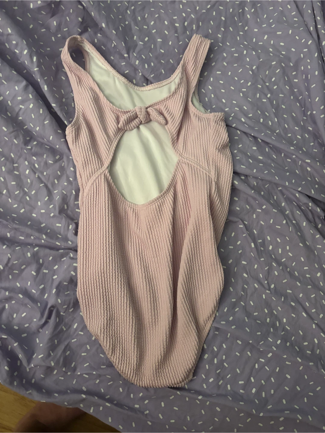 Pink ribbed one-piece swimsuit - photo 2