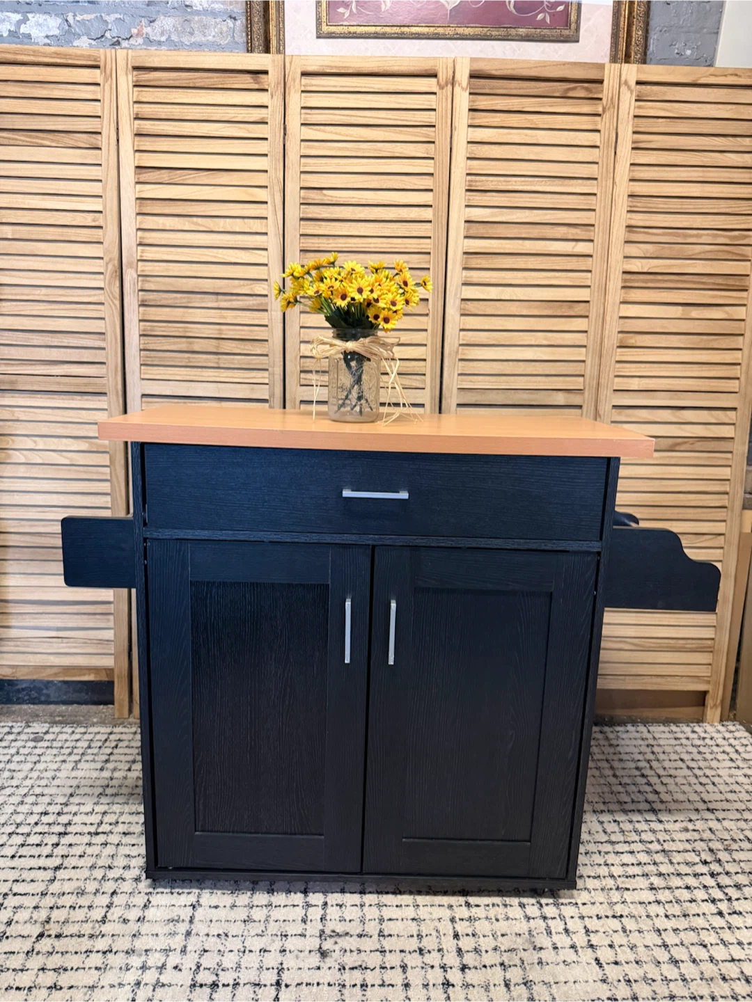 Black Kitchen Cart