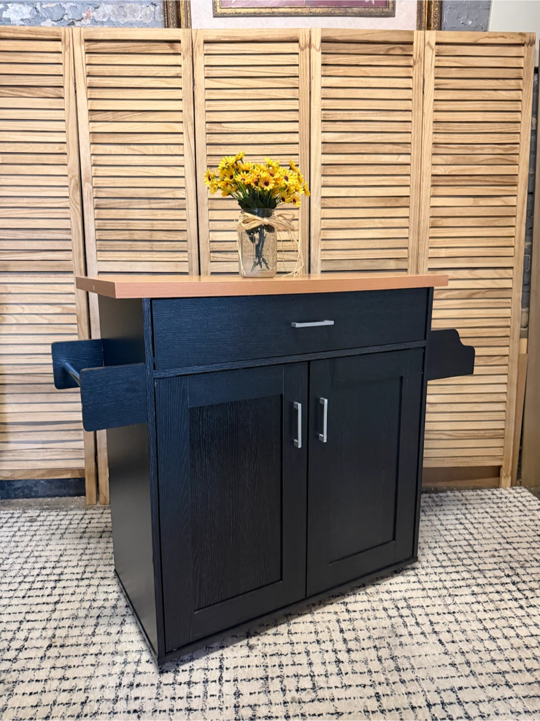 Black Kitchen Cart - photo 2