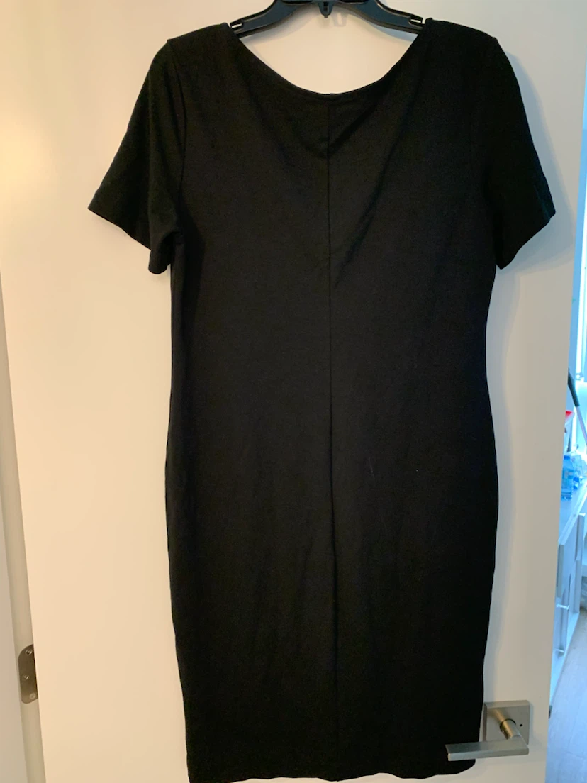 Black T-shirt Dress, knee length, Large size