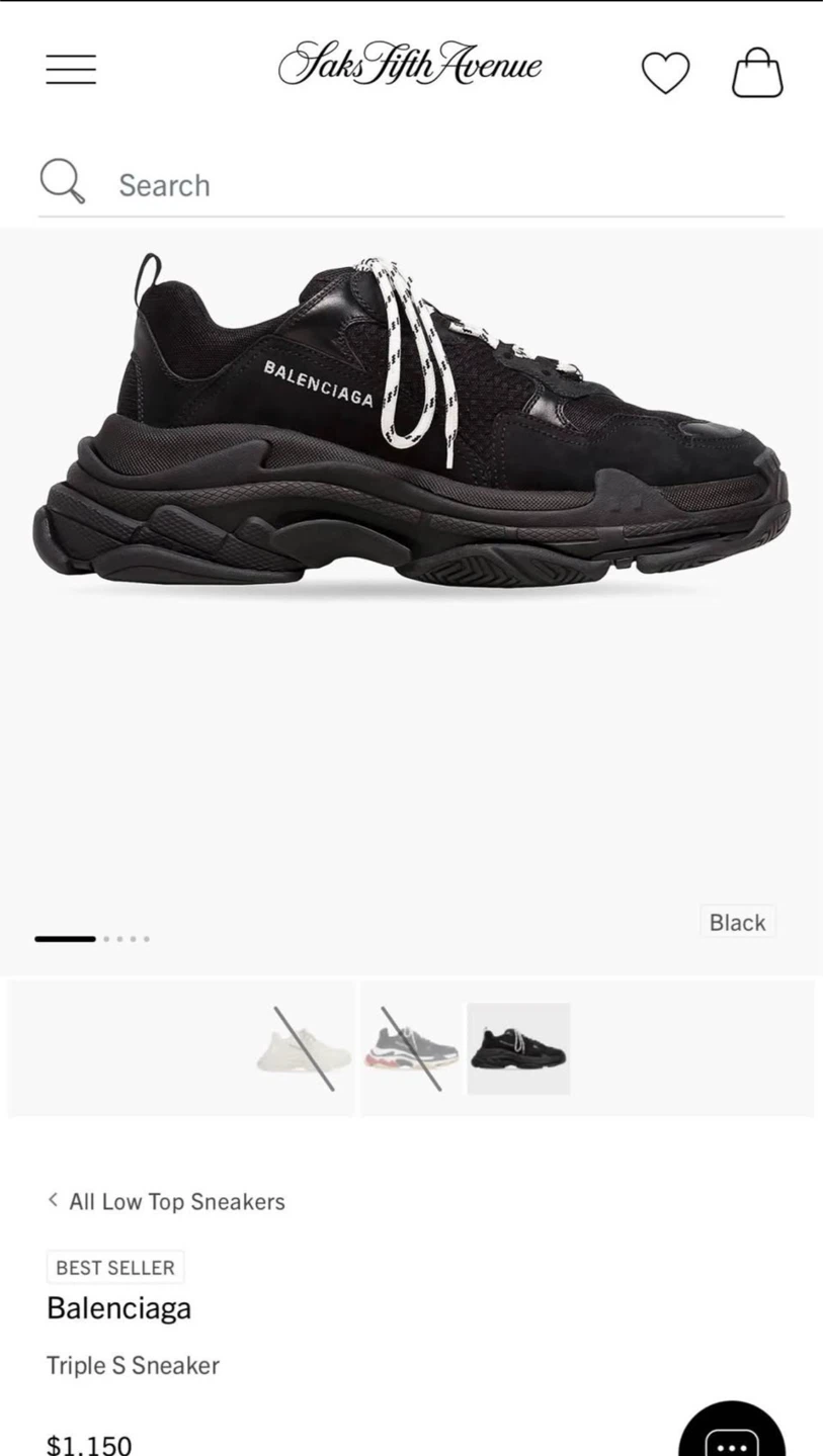 Balenciaga Triple S Sneaker - Black Size 42 - photo 4