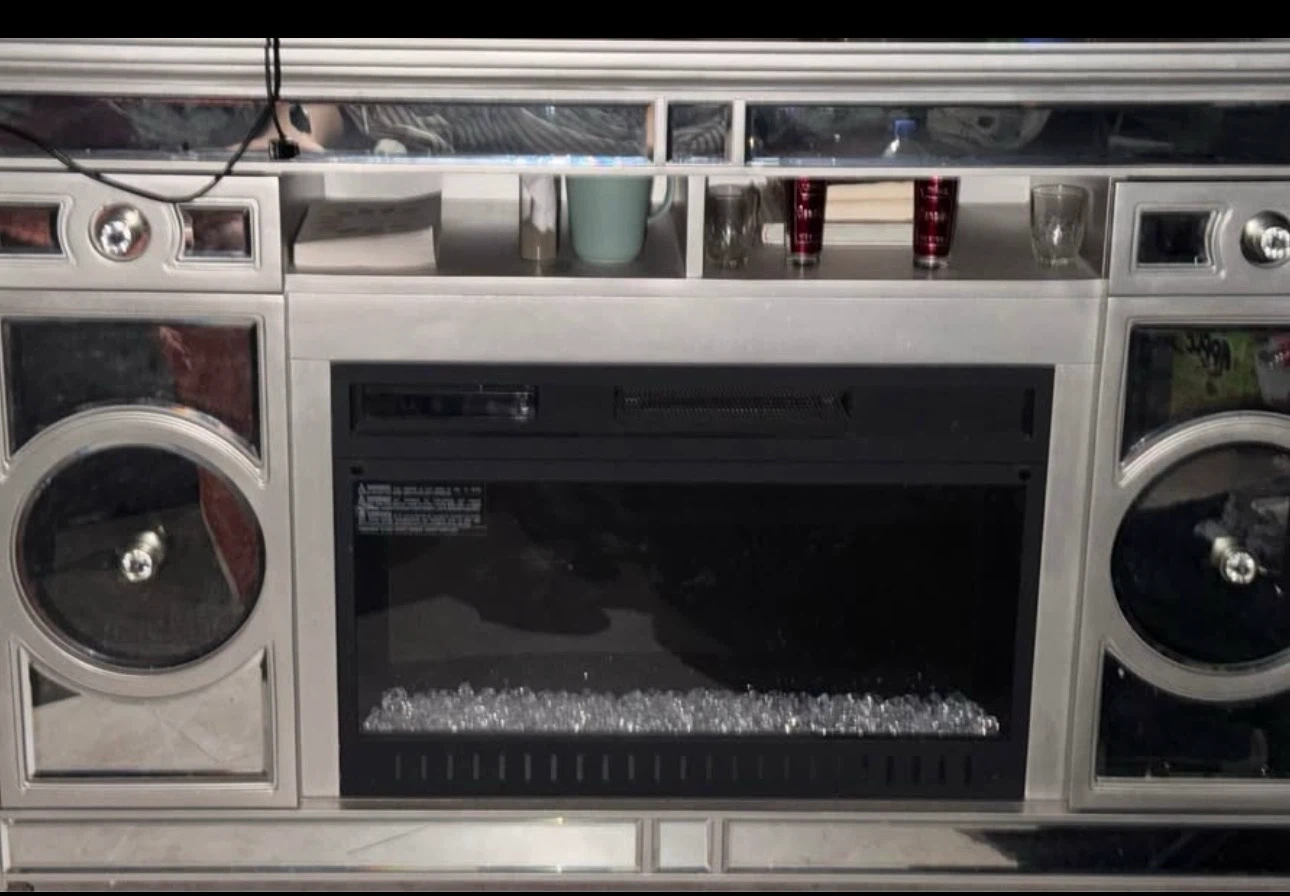 Mirrored Electric Fireplace Entertainment Center - photo 2