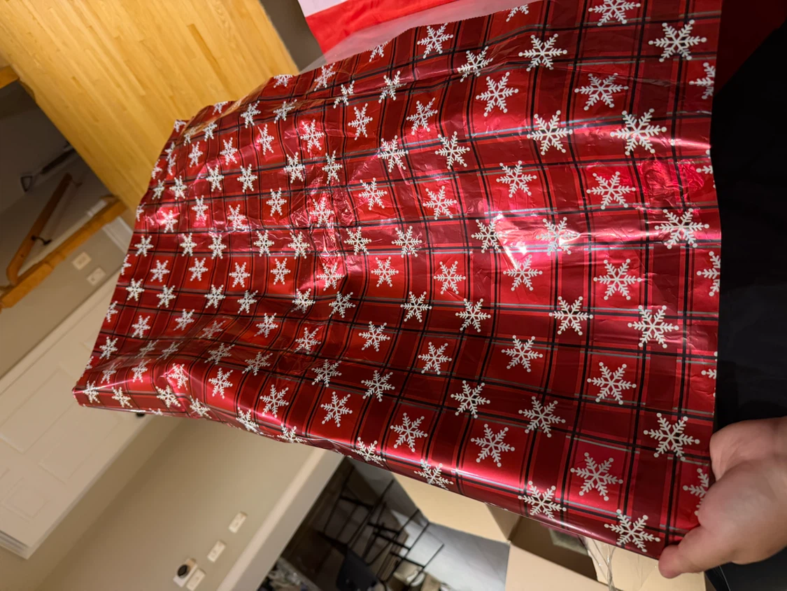 A roll of gift wrapping paper