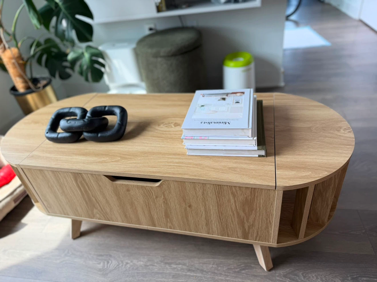 Coffee Table Wooden Lift-Top with Storage