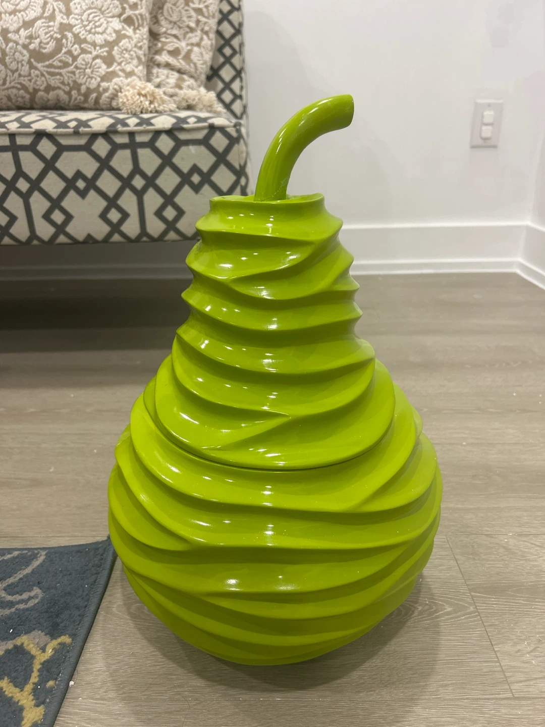 Lime Green Pear Shaped Storage Container
