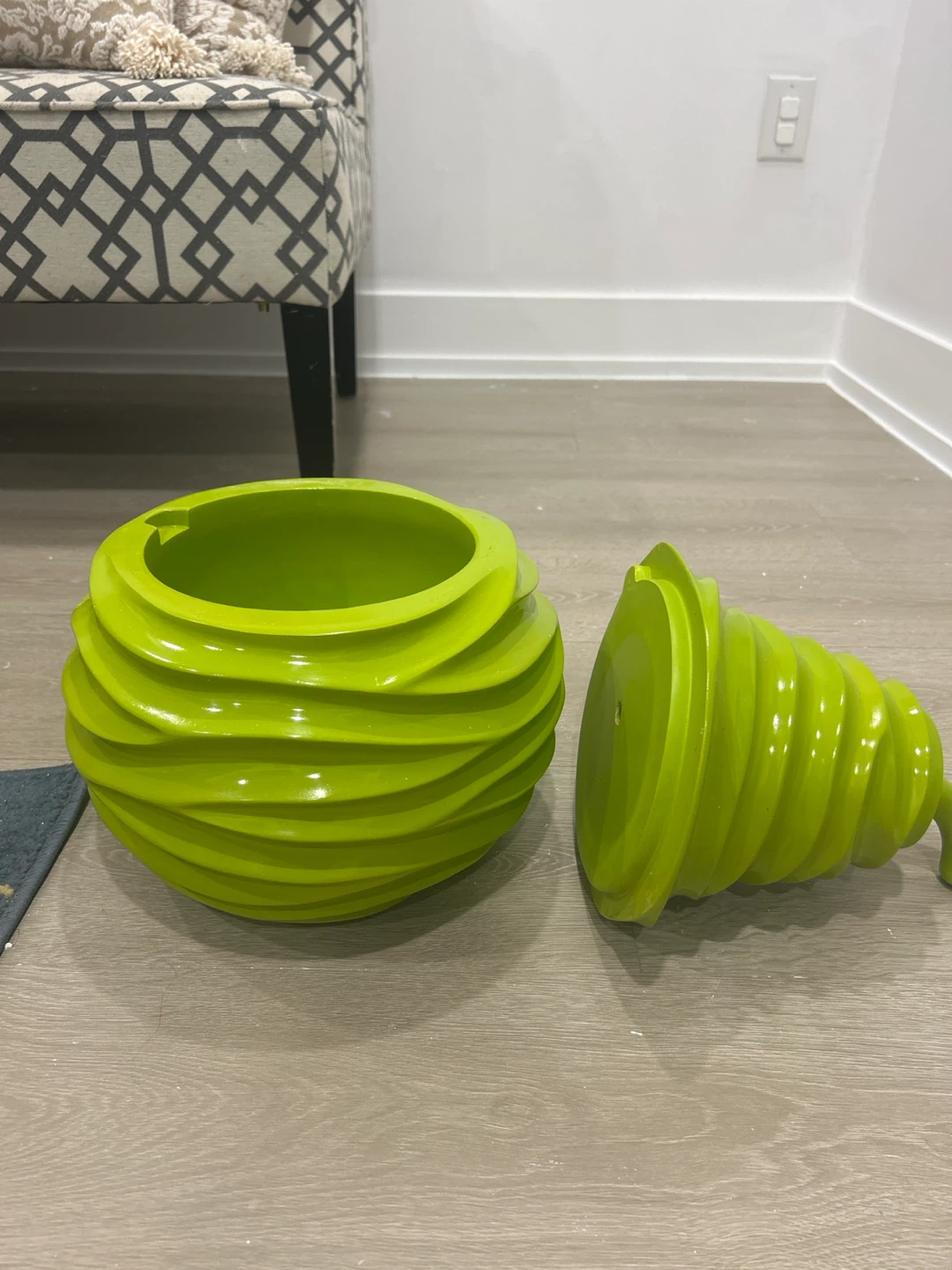 Lime Green Pear Shaped Storage Container - photo 2