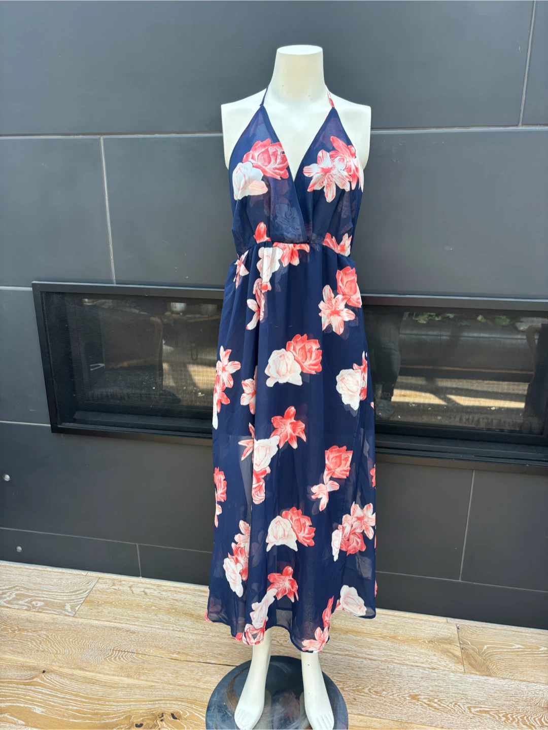 Dress 17 - Backless Blue Floral