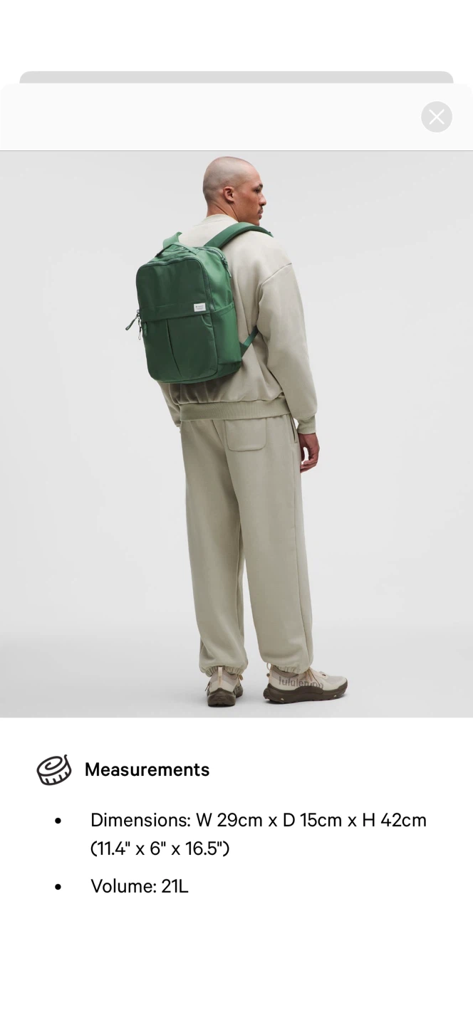 Lululemon Water-Repellent Backpack - Green